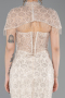 Beige Long Beaded Mermaid Evening Gown ABU5697