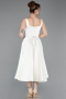 White Midi Satin Cocktail Dress ABK2586