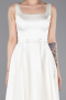 White Midi Satin Cocktail Dress ABK2586