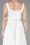 White Midi Satin Cocktail Dress ABK2586