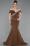 Long Brown Mermaid Prom Dress ABU6046