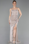 Long Beige Prom Gown ABU6082