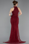 Long Burgundy Dantelle Evening Dress ABU6084