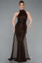 Long Brown Dantelle Evening Dress ABU6084