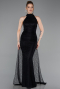 Long Black Dantelle Evening Dress ABU6084