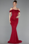 Long Burgundy Dantelle Evening Dress ABU6085