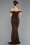 Long Brown Dantelle Evening Dress ABU6085