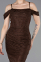 Long Brown Dantelle Evening Dress ABU6085