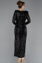 Midi Black Party Dress ABK2479