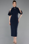 Navy Blue Midi Party Dress ABK2517