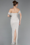Long Beige Beaded Evening Dress ABU6057