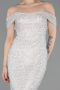 Long Beige Beaded Evening Dress ABU6057