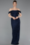 Long Navy Blue Beaded Evening Dress ABU6057