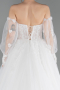 Long White Satin Wedding Dress ABG097