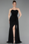 Black Long Chiffon Evening Dress ABU5791