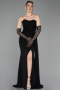 Black Long Chiffon Evening Dress ABU5791