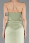 Long Pistachio Green Satin Prom Gown ABU6061