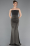 Long Olive Drab Satin Prom Gown ABU6061