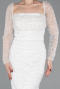 White Long Beaded Evening Dress ABU5699