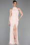 Powder Color Long Dantelle Mermaid Prom Dress ABU5598