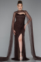 Brown Long Dantelle Evening Dress ABU5614