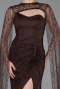 Brown Long Dantelle Evening Dress ABU5614