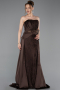 Brown Long Dantelle Evening Dress ABU5615