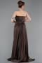 Brown Long Dantelle Evening Dress ABU5615