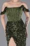 Long Olive Drab Evening Dress ABU6087