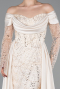 Beige Long Beaded Evening Dress ABU5934