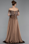 Brown Long Beaded Evening Dress ABU5934