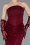 Long Burgundy Dantelle Evening Dress ABU6089