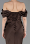 Long Brown Satin Mermaid Prom Dress ABU6090