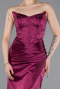 Long Plum Satin Prom Gown ABU6091