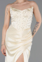 Long Yellow Satin Prom Gown ABU6091