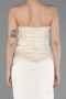 Long Yellow Satin Prom Gown ABU6091