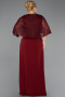 Long Burgundy Chiffon Plus Size Evening Dress ABU6063