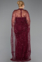 Burgundy Long Beaded Plus Size Wedding Dress ABU5328