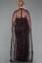 Brown Long Beaded Plus Size Wedding Dress ABU5328
