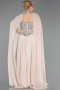 Beige Long Chiffon Plus Size Evening Gown ABU5940