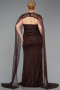 Long Brown Dantelle Plus Size Evening Gown ABU6070