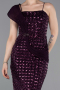 Long Dark Purple Scaly Prom Gown ABU6075