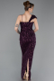 Long Dark Purple Scaly Prom Gown ABU6075