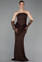 Long Brown Dantelle Evening Dress ABU6089