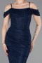 Long Navy Blue Dantelle Evening Dress ABU6085