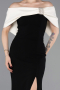 Black-Cream Long Evening Dress ABU3775