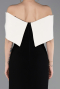 Black-Cream Long Evening Dress ABU3775