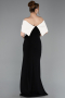 Black-Cream Long Evening Dress ABU3775