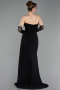 Black Long Chiffon Evening Dress ABU5791