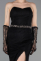 Long Black Dantelle Evening Dress ABU6060